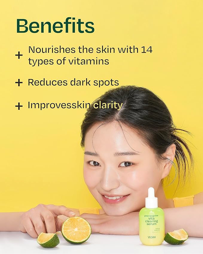 YADAH Green Tangerine Vita Serum 1.01 Fl oz 1-Pack - Hydrating, Revitalizing Serum with Vitamin C for Dull Skin and Radiant Complexion