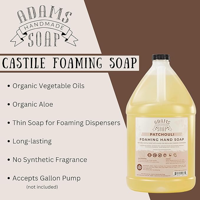 Adams Handmade Soap Liquid Foaming Soap 1 Gal - Patchouli