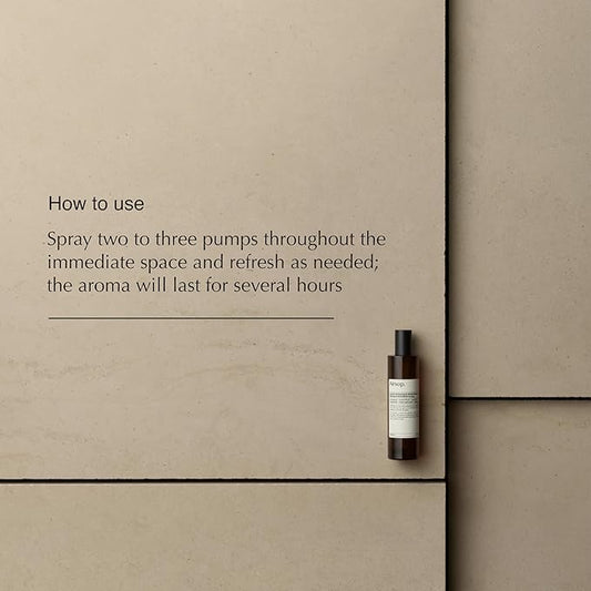 Aesop Olous Aromatique Room Spray | Non- Aerosol Air Freshener | Fresh, Woody, Citrus | Uplifting Citrus Botanicals, Cedar, Cardamom | Aroma for Several Hours | 3.4 oz / 100mL