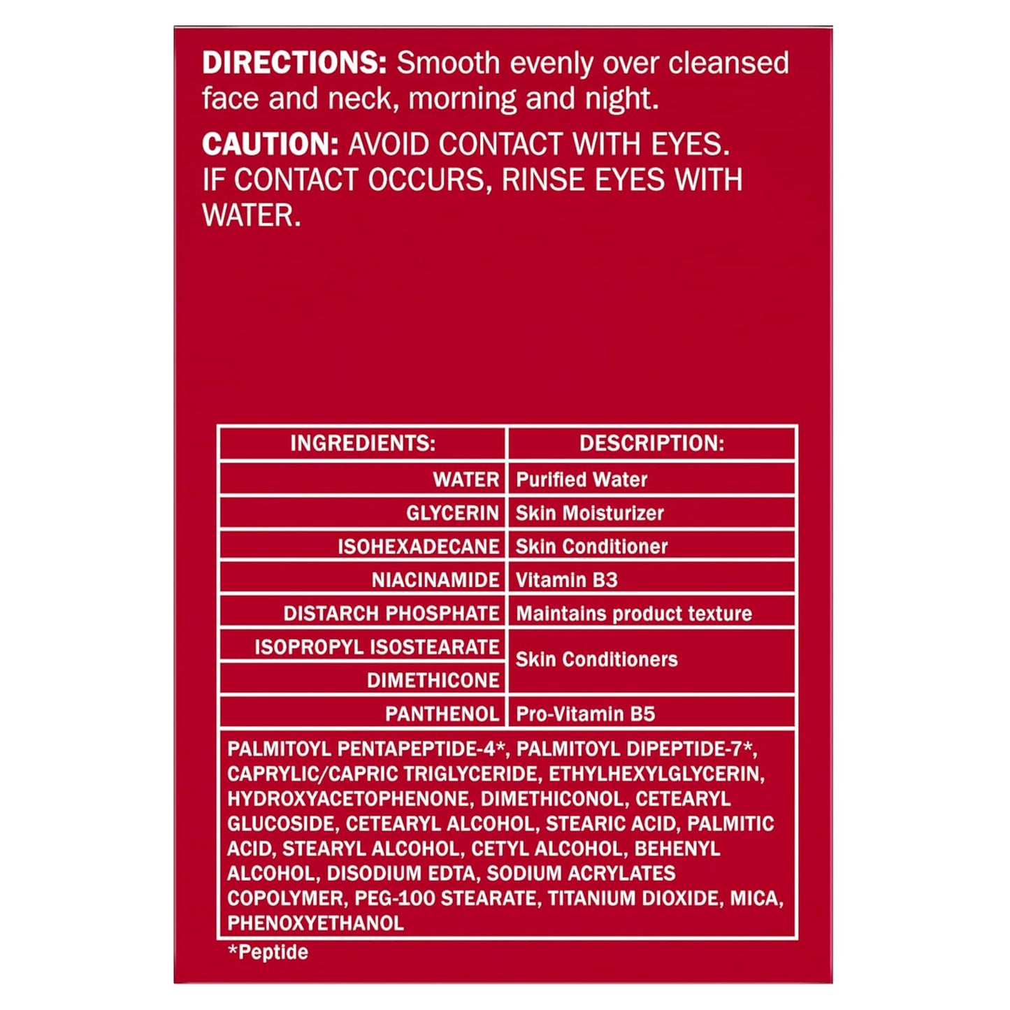 Collagen Peptide Face Moisturizer for Women – Firming, Hydrating & Anti-Aging Cream with Niacinamide, Fragrance-Free & Non-Greasy, Smooths Fine Lines & Tightens Skin, 1.7 oz