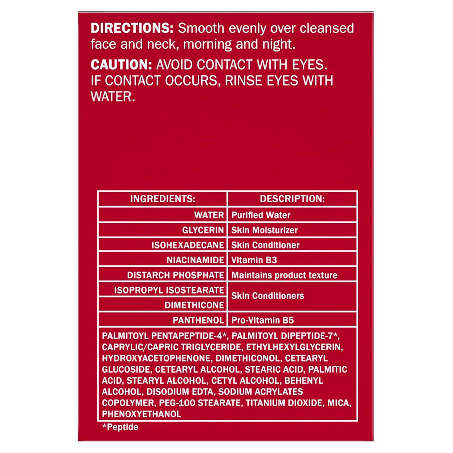 Collagen Peptide Face Moisturizer for Women – Firming, Hydrating & Anti-Aging Cream with Niacinamide, Fragrance-Free & Non-Greasy, Smooths Fine Lines & Tightens Skin, 1.7 oz