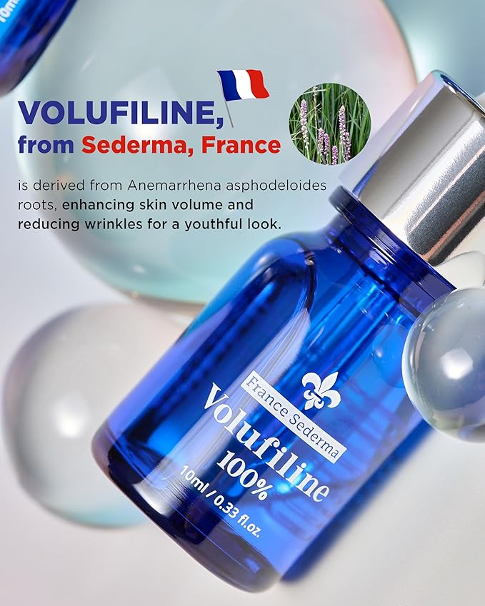100% Volufiline Serum Skincare – Advanced Firming & Lifting Facial Ampoule from France Sederma, Intense Hydration & Skin Rejuvenation for Youthful, Perfect for Layering & DIY, 0.33 fl.oz (10ml)