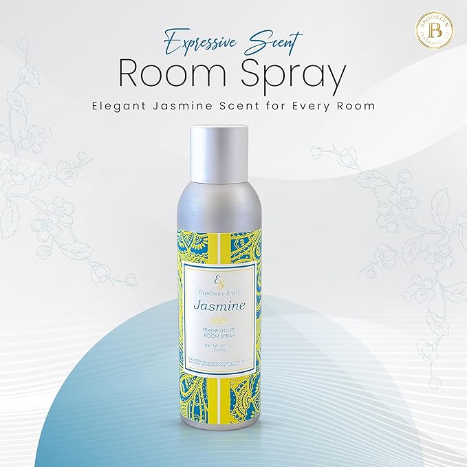 Room Spray Air Freshener - Long Lasting Jasmine Aroma for Home, Bathroom, kitchen, Office & Car – Air freshener for home 6 FL Oz