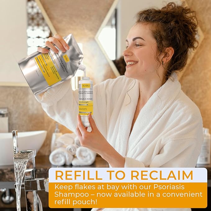 Antifungal Psoriasis Shampoo, Eczema, Seborrheic Dermatitis Shampoo | Soothes Itching, Flaking & Irritation | Repairs Scalp, Strengthens Hair, Stimulates Regrowth | Medicated Scalp Treatment