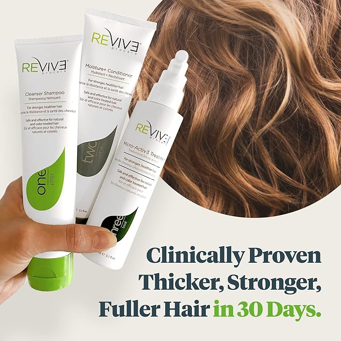 REVIV3 Procare 30 Day Trial Kit - 3-Part System for Fine and Thinning Hair - Sulfate and Paraben Free - Leave-In Hair Treatment Shampoo and Conditioner - Thinning Hair Treatment for Men and Women