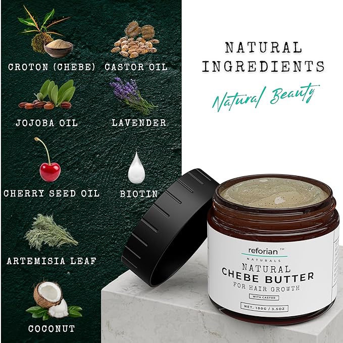 Chebe Butter for Hair Growth Products for Black Hair with Castor & Biotin Hair Butter for Hair Growth Made with African Chebe Hair Grease Chebe Oil for Regrowth