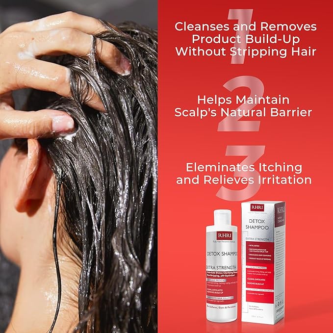 Detox Shampoo For Product Build up, Detoxify & Regrow with Our Clarifying Shampoo - Nourishes Follicles, Soothes Scalp Irritation - For All Hair Types