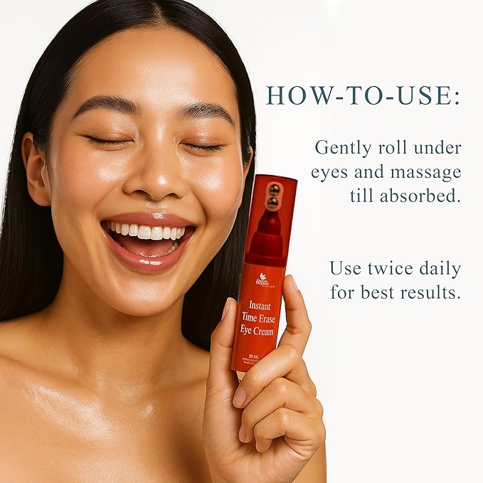 COCOJOJO Instant Time Erase Eye Cream – Under Eye Cream for Dark Circles, Puffiness, & Fine Lines – Firming & Tightening Anti-Aging Eye Cream with Peptides, Vitamin C & Argan Extract – 20 ML