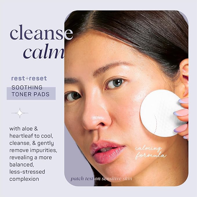 SpaLife Beauty Rest & Reset Toner Pads – for Uneven Skin Tone, Redness, Clogged Pores, Dehydrated Skin with Aloe, Heartleaf, & Purslane – Toner Pad for Face, Pre-Soaked Pads