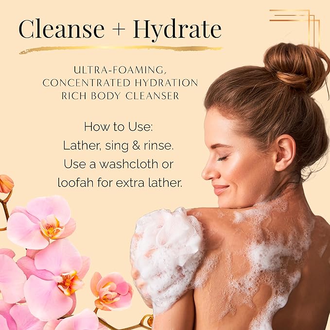 Nakery SkinRestore Hydrating Face & Body Wash with Hyaluronic Acid - Body Wash for Sensitive Skin - Foaming Face Wash & Oil Cleanser for Women 350ml - Sulfate Free & Cruelty Free - Green Garden Spritz