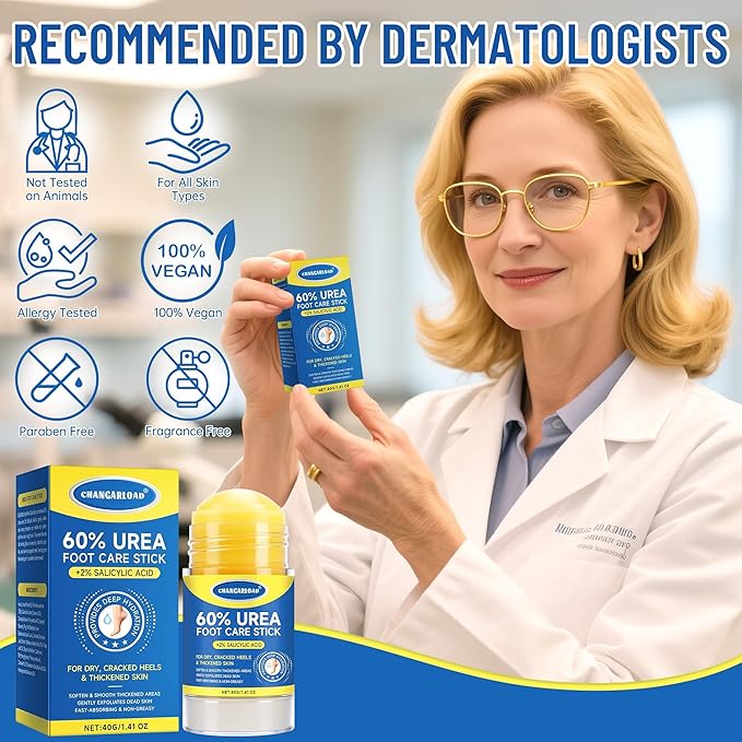 60% Urea + 2% Salicylic Acid Foot Cream–Ultra-Moisturizing Formula, Exfoliates Dead Skin, Softens Dry, Cracked Skin on Feet, Knees, Hands, Elbows. Helps soften callused, rough, or tender areas 2.82oz