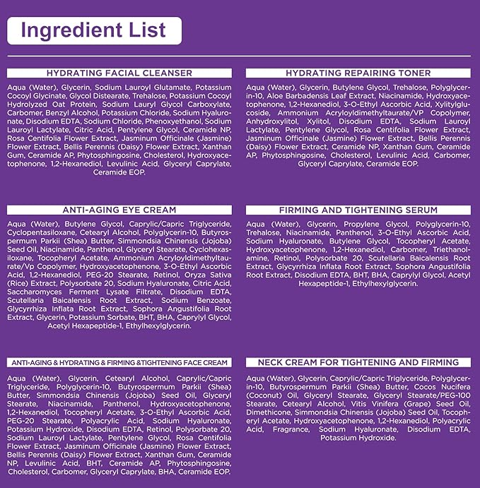 Skin Care Set,Professional Womens Teens Tighten Lift Firm Skincare,Hydrate Anti-Aging Facial Skin Care Routine Kit Travel Gift Set,Birthday Christmas Secret Santa Gifts for Women Teenage Girl Wife Mom