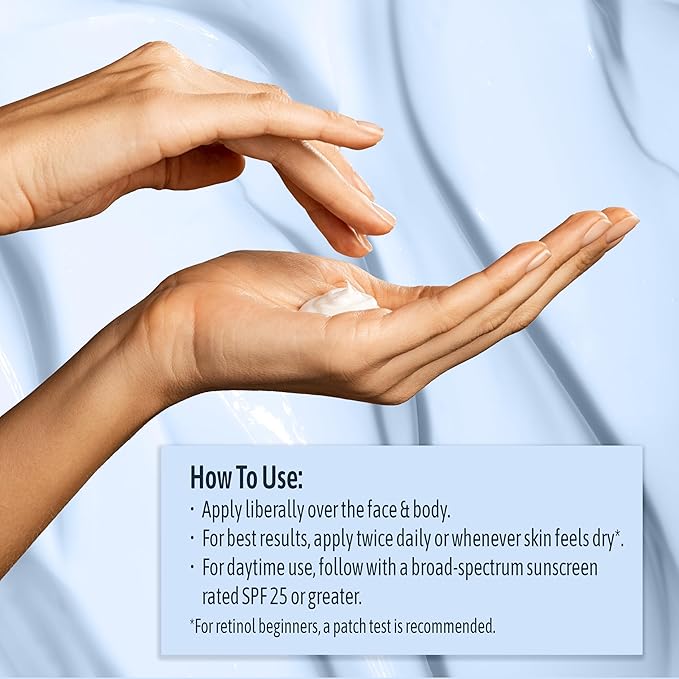 NATURE WELL Clinical Retinol Advanced Moisture Cream for Face, Body, & Hands, Boosts Skin Firmness, Enhances Skin Tone, No Greasy Residue, 10 Oz (Packaging May Vary)