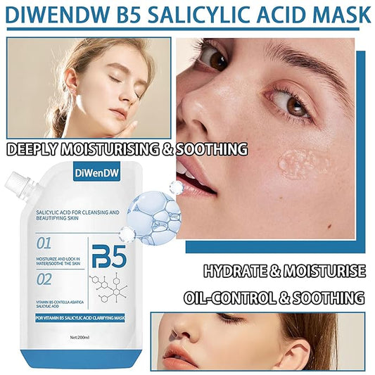 B5 Deep Cleansing Face Mask,Long Lasting Moisturizing Non-Greasy Facial Mask for All Skin Types,Hydrating Soft Oil Control Exfoliating Face Masks for Men & Women