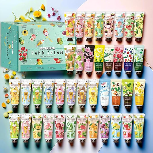 40 Pack Hand Cream Gifts Set, Natural Plant Scents, Moisturizing Hand Lotion Travel Size, Gifts for Women, Birthday, Mother's Day, Valentine's Day, Christmas, Thank You Gifts