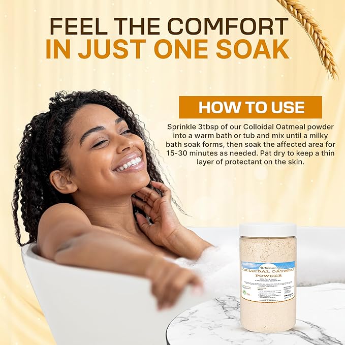 Dirty Treasures Colloidal Oatmeal Bath | Eczema & Itchy Skin Relief | Baby-Safe, 100% Natural, Fragrance-Free | 1 lb (16oz)