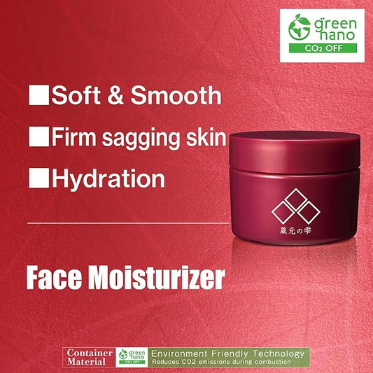 Japanese Moisturizer, Face Cream for Women&Men, Hydrating formula, Smooth skin, Cherry Blossom sakura extract, Vitamin C, AHA, “Kuramoto-no-Shizuku”, Paraben Free, Cruelty Free (1.76 oz)