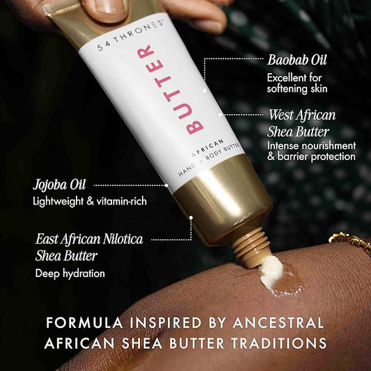 54 Thrones Mini African Beauty Shea Butter, Intensive Dry (Kenyan Hibiscus + Moroccan Rose)