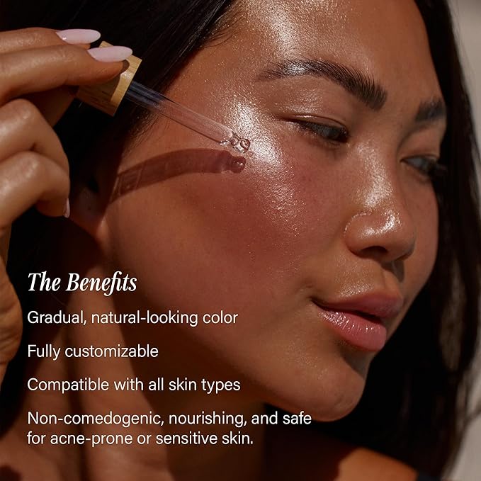 + Lux Unfiltered N°12 Face Tanning Drops - Non-Comedogenic Bronzing Drops for Face with Hyaluronic Acid, Vitamin E, & Passionfruit Oil - Fragrance Free, Cruelty Free, & Vegan Self Tanner