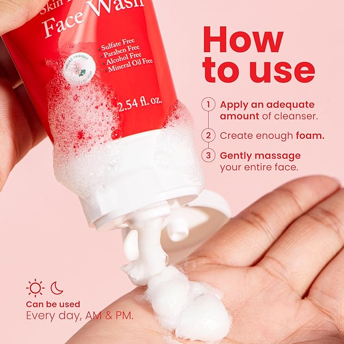 Koji White Kojic Acid Skin Brightening Face Wash for Exfoliating Face, Hydrating Face Moisturizer, Vegan Face Wash, Even Skin Tone with Vitamin C, Flower Extracts, Vitamin E, 2.54 Fl Oz