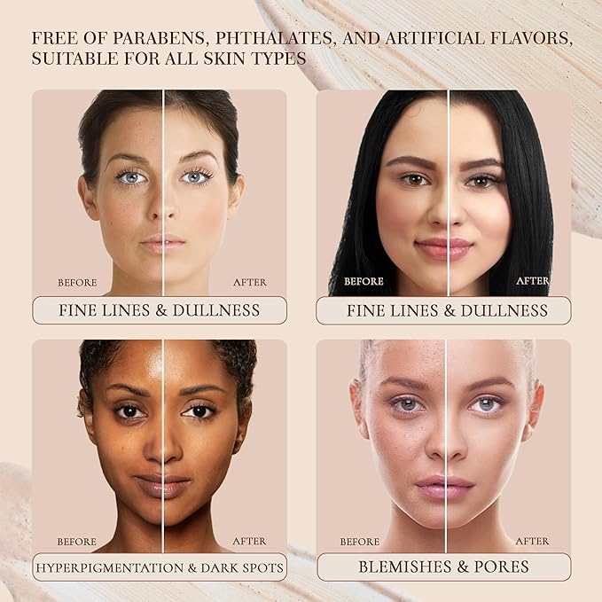 4-in-1 Tinted Moisturizer With SPF50，Anti-Aging，Against UVA and UVB，Bio Mimic Foundation，Suitable for Sensitive Skin,Simple and Easy