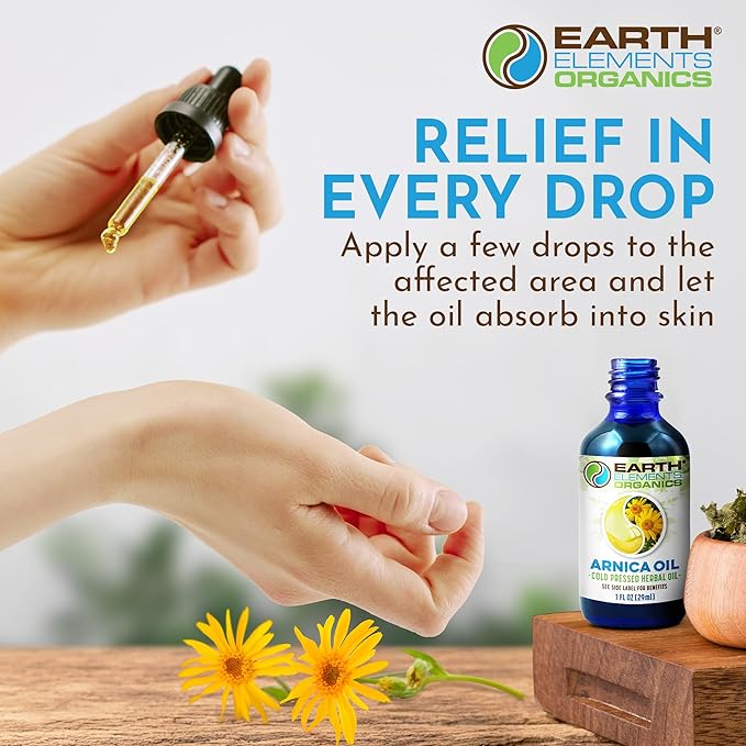 Arnica Oil - with Sunflower Seed Oil, Skin Routine for Post Surgery and After Care, Infused Herbal Extract for Face, Body, and Muscle Application, Pressed Formula, 1 fl oz