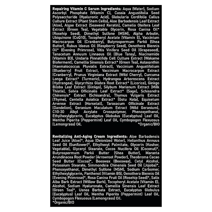 Brickell Men's Advanced Anti-Aging Skin Care Routine, Night Face Cream, Vitamin C Facial Serum and Eye Cream, Natural and Organic, Scented, Skin Care Gift Set