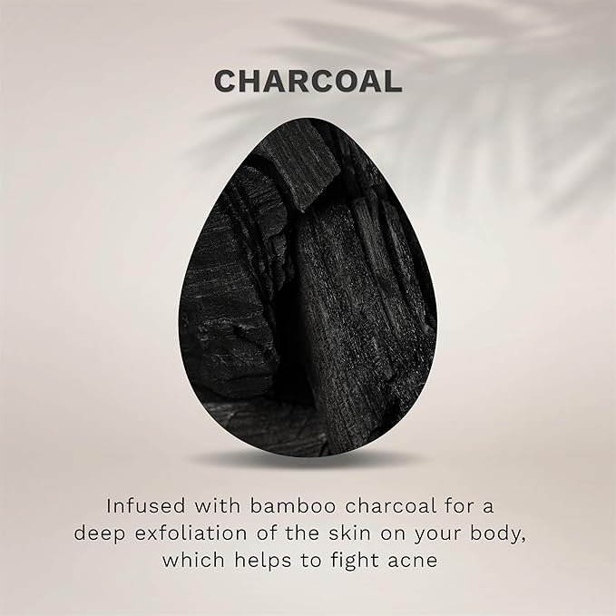 KOL Face Scrubber Pads, Premium Charcoal and Vitamin E Infused Exfoliating Facial Cleansing Sponges for Daily Face Wash and Makeup Removal, 3 Count