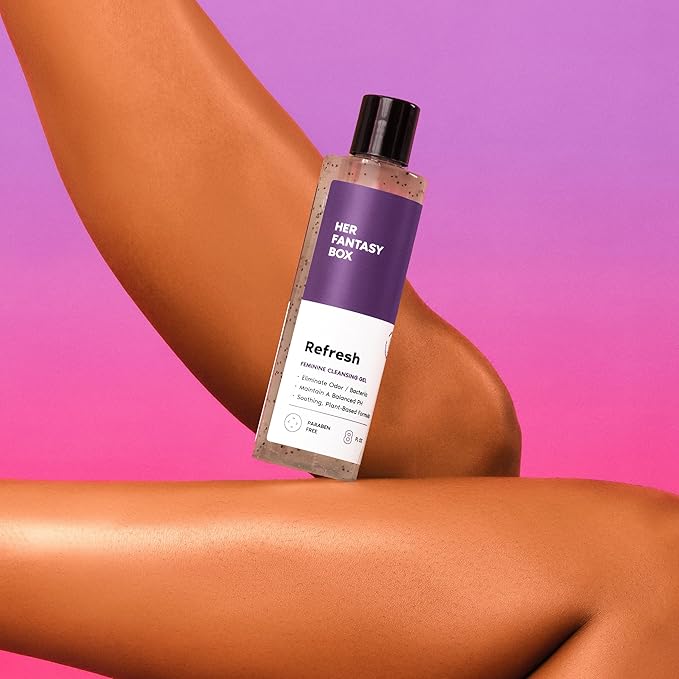 Her Fantasy Box | Refresh pH Balancing Shower Gel - Natural Feminine Hygiene Solution for Gentle Cleansing, Odor Control, and Skin Nourishment - pH-Balanced Formula for All Skin Types (8 oz)