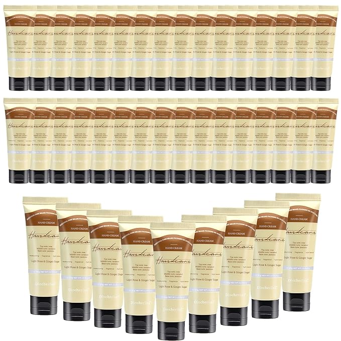 100 Pack Light Rose & Ginger Sugar Hand Cream Bulk - Travel Size Scented Hand Lotion Set for Dry Cracked Hands, Ideal Holiday Gift for Women/Nurse/Bridesmaid/Teacher Appreciation, 1.0 oz/30 ml