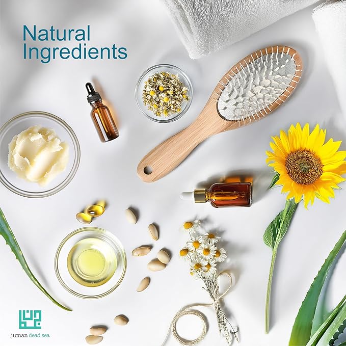 Juman Dead Sea Minerals Shampoo And Conditioner Set | For Dry, Normal, Treated, and Dyed Hair | Enriched with Essential Argan Oil & Plant Extracts | Moisturizing Hair Bundle | Pack of 3