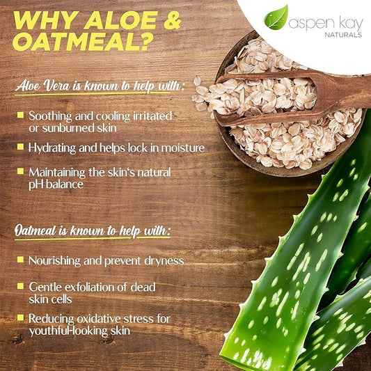 Aloe Vera & Oatmeal Soap Bar with Calamine, Natural & Organic Ingredients - Organic Aloe Vera & Colloidal Oats. Face & Body - for Men, Women & Teens. Gentle Body Wash. 4.5 oz Bar (Pack of 3)