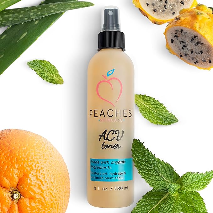 Vegan Facial Toner with Citrus Extracts – Gently Exfoliates and Targets Acne and Blemishes – Apple Cider Vinegar Face Toner (8 oz)