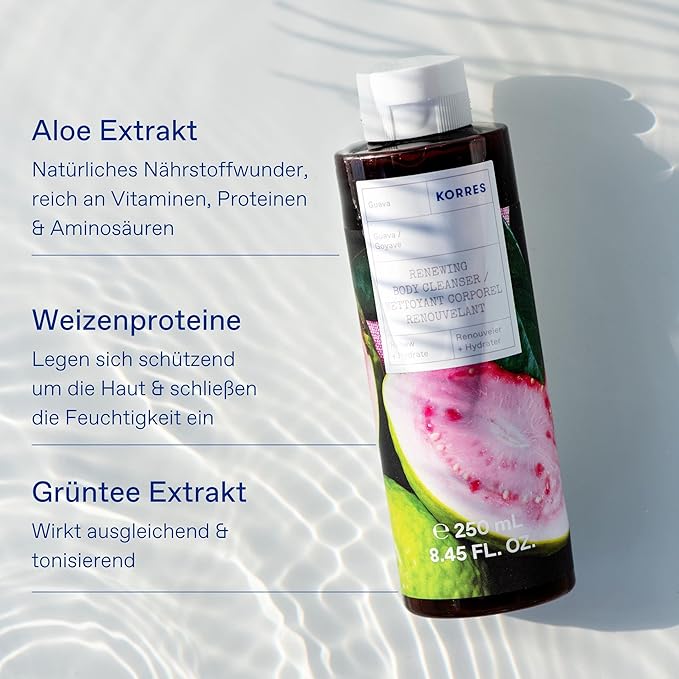 KORRES Renewing Body Cleanser, White Blossom Aroma, Foaming Shower Gel for Women & Men with Greek Botanicals, Gentle Body Wash to Cleanse & Hydrate, Vegan & Cruelty Free, Made in Greece, 8.45 Fl Oz