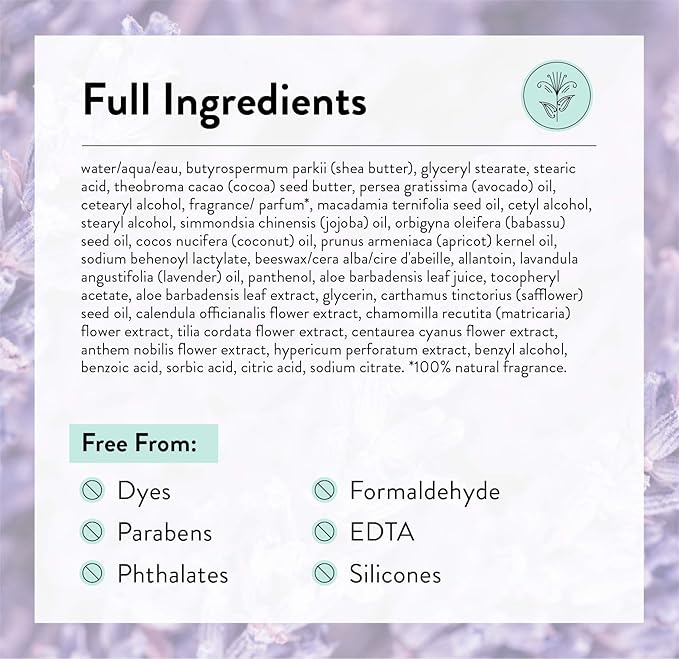 J.R. Watkins Natural Moisturizing Hand Cream, Hydrating Hand Moisturizer with Shea Butter, Cocoa Butter, and Avocado Oil, USA Made and Cruelty Free, 3.3oz, Lavender, (Pack of 4)