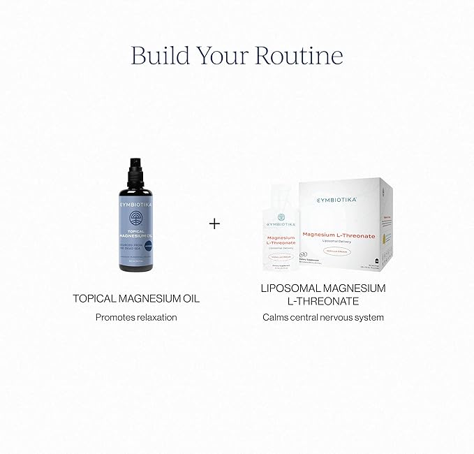 CYMBIOTIKA Topical Magnesium Oil Spray for Body, USA Made, Supplement for Leg Cramps, Muscle, Joint Health & Sleep Support, Includes Magnesium Chloride, Lavender Extract, Aloe Vera, 2pck (6.8 fl oz)