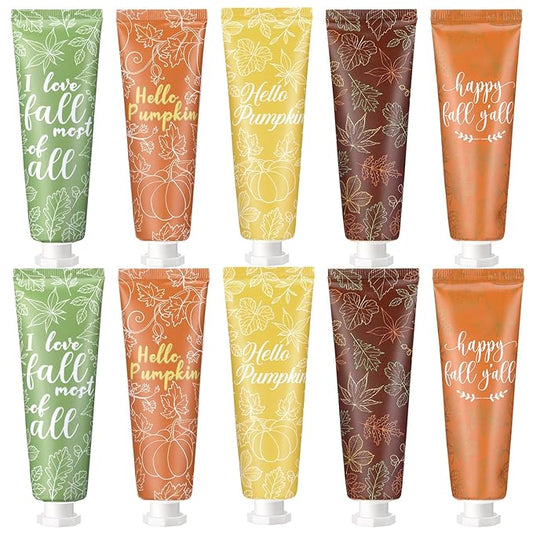 10 Pcs Fall Hand Cream Bulk, Mini Pumpkin Lotion, 30ml Natural Botanical Fragrance Fall Lotion for Chapped Hands, Thanksgiving Favors, Employee Gifts, Baby Shower, Travel, Work, Team, Staff