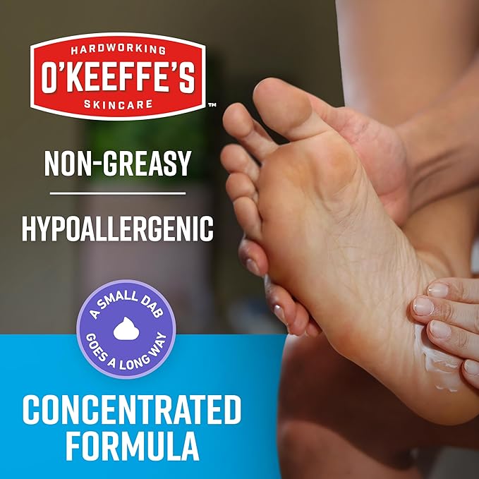 O'Keeffe's for Healthy Feet Night Treatment Foot Cream 3 oz Tube (2 Pack)- Guaranteed Overnight Relief for Extremely Cracked, Dry Feet, Repairing Skincare, Instantly Boosts and Retains Moisture Levels