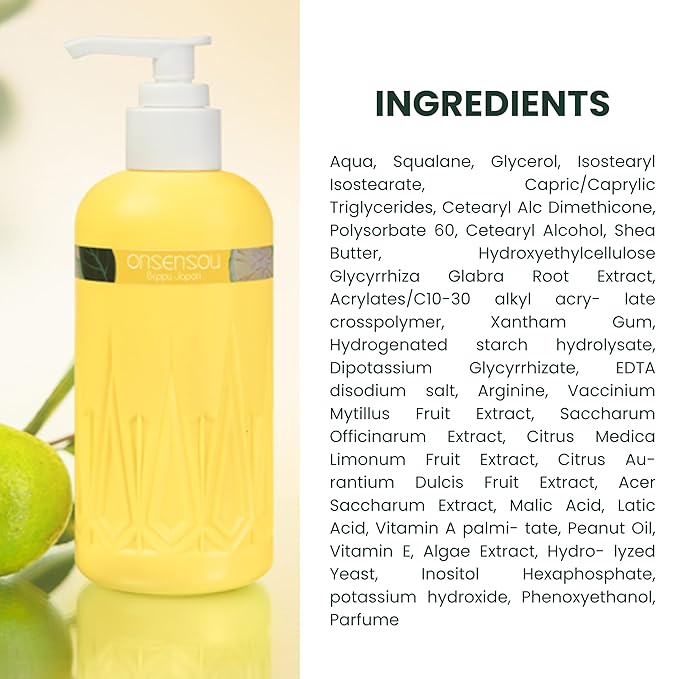 Skin Moisturizer for Dry Skin Women & Men, Full Body Lotion & Skin Cream with Hot Spring Yeast, Green Algae & Shea Butter from Japan, Citrus Scent, 8.45 Fl Oz