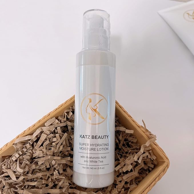 Katz Beauty Super Hydrating Moisture Lotion - Hyaluronic Acid & White Tea for Dry, Oily, Sensitive Skin, Non-Comedogenic Face Moisturizer, 5 fl oz
