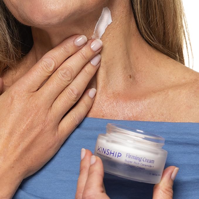 Kinship Super Rich Collagen + Ceramide Firming Cream | Anti Aging, Hydrating Face Moisturizer for Sensitive Skin | Wrinkle Cream - Smooth Fine Lines | Synthetic Fragrance-Free | Derm Approved, (1.7oz)