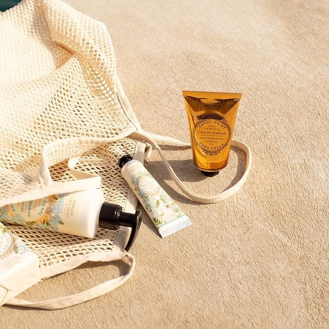 Panier des Sens - Small Hand Cream for Dry Cracked Hands – Sea Samphire Mini Hand Lotion for Dry Skin - With Shea Butter and Olive Oil - Hand Care 97% Natural Ingredients - Travel Size 1 floz