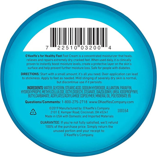 O'Keeffe's K0320001-11 Healthy Feet Foot Cream in Jar (11 Pack), 3.2 oz