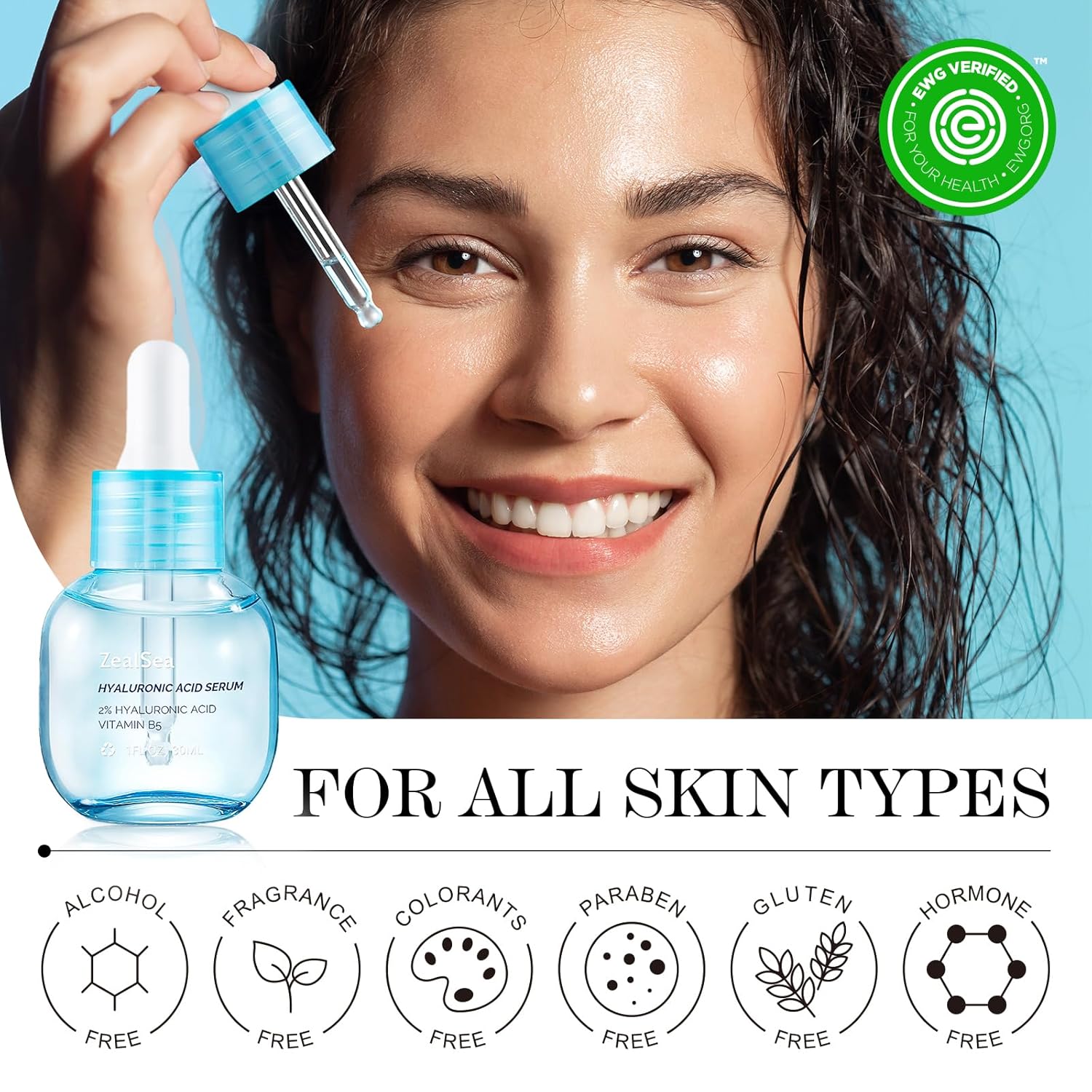 🌊 Pure Hyaluronic Acid Serum – EWG Certified, Vegan, Fragrance-Free (1 oz)