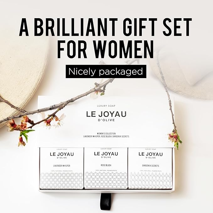 LJO Soap No Artificial Fragrances | Only Essential Oils | No Titanium Dioxide | Made with 4 All-Natural Ingredients | Designer Soap for Women | All-Skin Types | 100% Biodegradable Gift Set