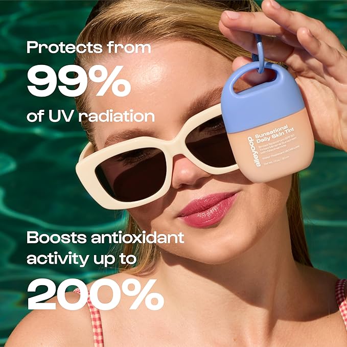 Alleyoop Sunsational Tinted Moisturizer SPF 50 for Face Broad Spectrum – 100% Mineral Face Sunscreen with Jojoba, Hydrating & Soothing Tinted Sunscreen, Vegan & Cruelty-Free (Glimmer)