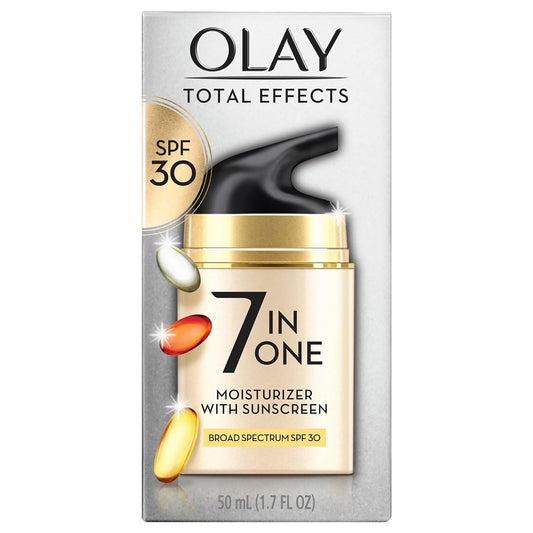 Olay Total Effects Face Moisturizer with SPF 30 – Anti-Aging Daily Facial Lotion for Dry Skin – 7-in-1 Hydrating Formula with Vitamins C & E – Minimizes Pores & Fine Lines – 1.7 oz