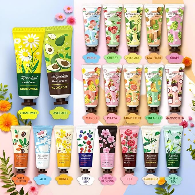 20 Pack Hand Cream Gift Set, Natural Plant Scents, Moisturizing Hand Lotion Travel Size,Gifts for Women, Birthday, Mother's Day, Valentine's Day, Christmas, Thank You Gifts
