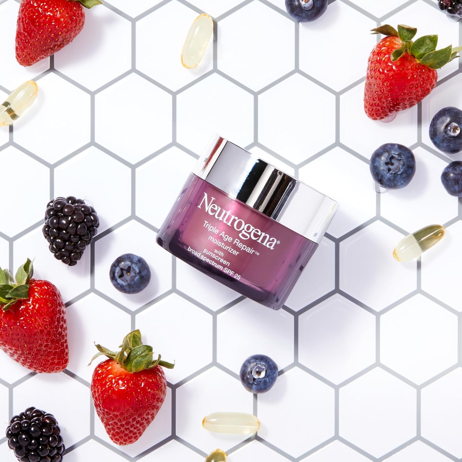 Triple Age Repair Anti-Aging Face Moisturizer with SPF 25 – Firming Day Cream for Wrinkles, Dark Spots & Dry Skin – Neck & Face Lotion with Glycerin & Shea Butter – 1.7 oz