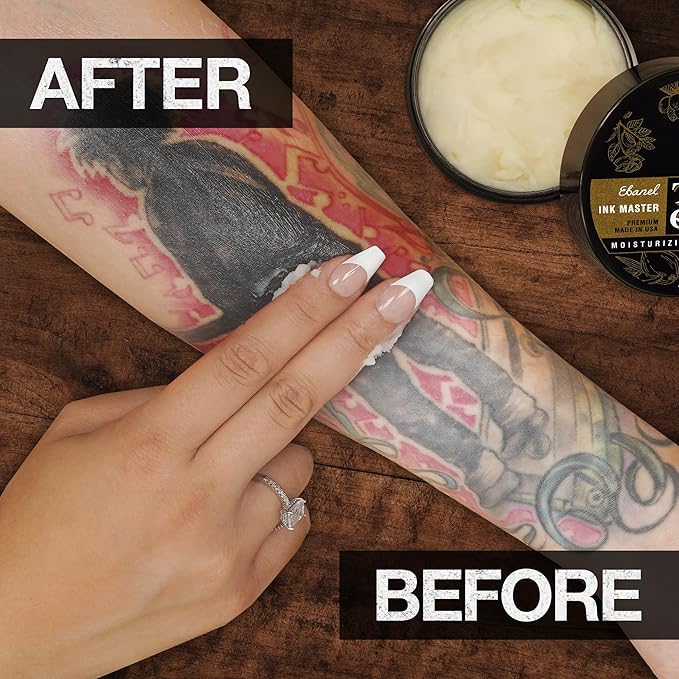 Ebanel Tattoo Balm 6oz, Premium Tattoo Aftercare Cream Brightener Ink Color Enhancing Butter Moisturizer with Herbal Essences and Essential Oils, All-Stage Tattoos Ointment After Care Kit Supplies